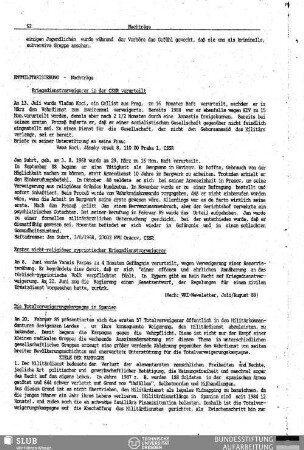Entmilitarisierung - Nachträge