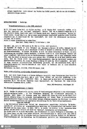 Entmilitarisierung - Nachträge