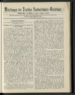 Beilage Nr. 1 zu Stück 1 vom 3. Januar 1903.