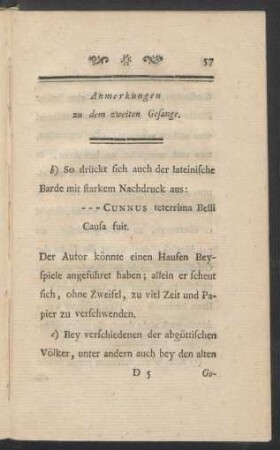 Anmerkungen zu dem zweiten Gesange