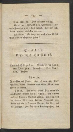 Crakau. Erzbischöflicher Pallast
