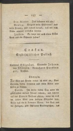 Crakau. Erzbischöflicher Pallast