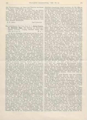 499-501 [Rezension] Hoerschelmann, D. F., Andreas Knopken, der Reformator Rigas. Ein Beitrag zur Kirchengeschichte Rigas