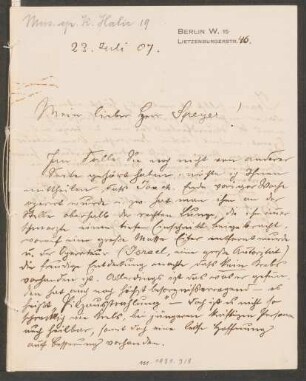 Brief an Edward Speyer : 23.07.1907