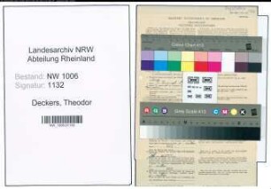 Entnazifizierung Theodor Deckers , geb. 22.04.1904 (Landwirt)