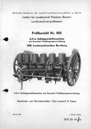 Schlepperdrillmaschine mit Granulat-Tiefdüngungsvorrichtung