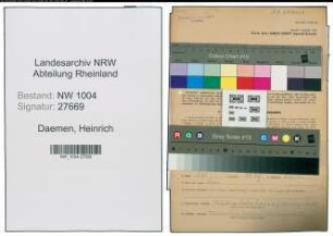 Entnazifizierung Heinrich Daemen , geb. 15.09.1903 (Wagenschreiber)