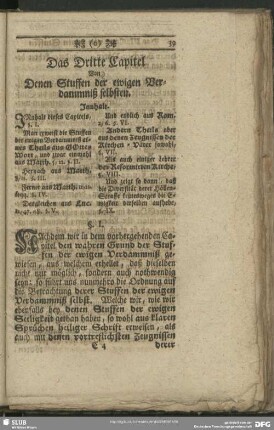 Das Dritte Capitel Von Denen Stuffen der ewigen Verdammniß selbsten