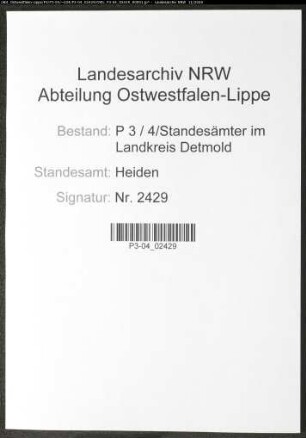 Sterberegister Standesamt Heiden