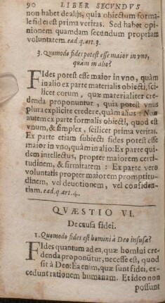 Qvaestio VI. De causa fidei.