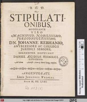 De Stipulationibus