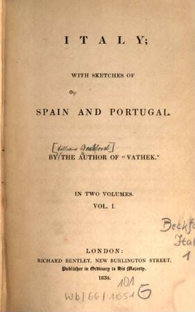 Italy : with sketches of Spain and Portugal ; in two volumes, 1