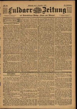 Zweite Ausgabe vom Mittwoch, den 01. Dezember 1897.