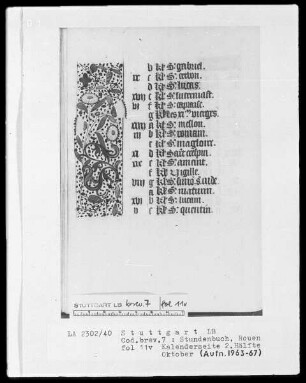 Lateinisch-französisches Stundenbuch (Livre d'heures) — Teilbordüre, Folio 11verso
