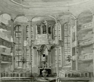 Lohmen, Pfarrkirche: Farbentwurf zur Wiederherstellung der Kirche