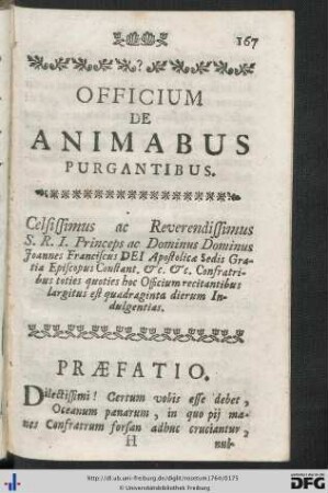 Officium De Animabus Purgantibus.