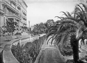 San Remo, Corso Imperatrice. Grand Hotel des Anglais (1851/1900). Teilansicht der Gartenseite