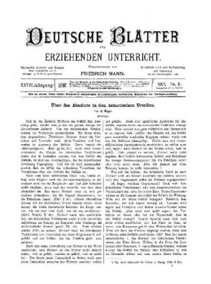 Über das Absolute in den ästhetischen Urteilen : (Schluss)