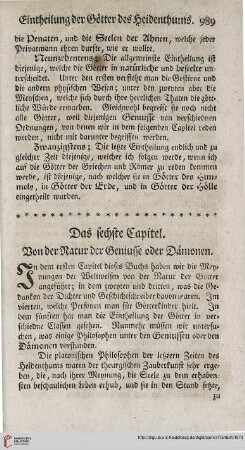 Das sechste Capitel