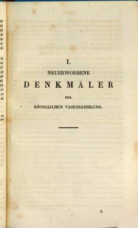 Neu erworbene antike Denkmäler des Königlichen Museums zu Berlin. 1. (1836). - VI, 56 S. : 2 Ill.