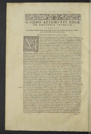 Galeno attributus liber de anatomia vivorum censura