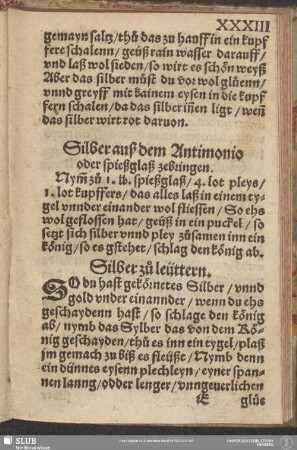 Silber zu leüttern