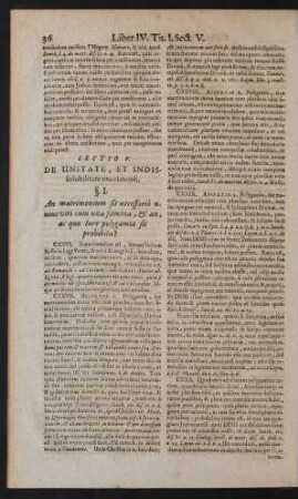Sectio V. De Unitate, Et Indissolubilitate matrimonii