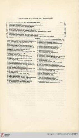 Verzeichnis der Tafeln und Abbildungen