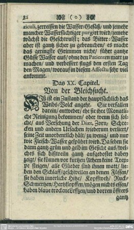 Das XX. Capitel. Von der Bleichsucht