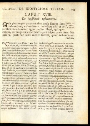 Caput XVIII. De inofficioso testamento