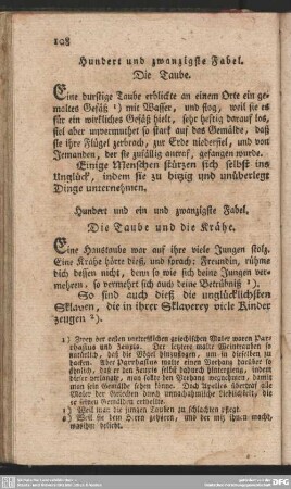 Hundert und zwanzigste Fabel. Die Taube
