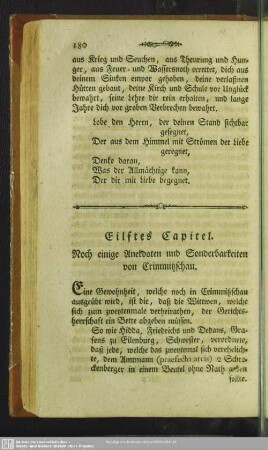 Eilftes Capitel. Noch einige Anekdoten und Sonderbarkeiten von Crimmitzschau