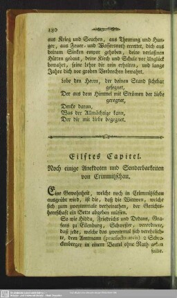 Eilftes Capitel. Noch einige Anekdoten und Sonderbarkeiten von Crimmitzschau