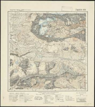 Meßtischblatt 888 : Zugspitze, 1932 : Zugspitze. - Aufn. 1892, Ausg. 1895, Nachträge 1932. - 1:25000. - München, 1932. - 1 Kt.