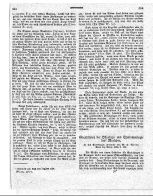 Grundlinien der Osteologie und Syndesmologie des Menschen : zu den Vorlesungen entworfen / von M. J. Weber. - Bonn : Weber, 1820
