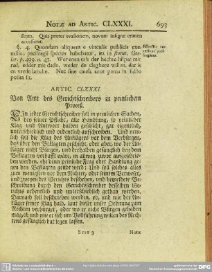 Artic. CLXXXI. Von Amt des Gerichtschreibers in peinlichem Proceß