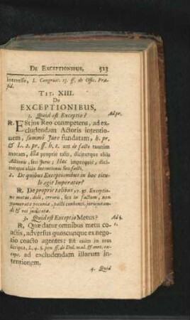 Tit. XIII. De Exceptionibus.