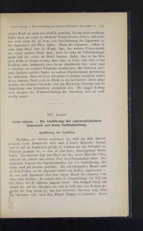 XVI. Kapitel. Genu valgum. - Die Ausführung der supracondyloidalen Osteotomie und deren Nachbehandlung.