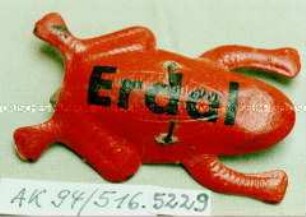 Kunststoff-Scherzartikel in Form eines Frosches mit Werbeaufdruck "Erdal"