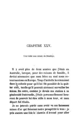 CHAPITRE XXV. - Une visite aux mines de Bendigo