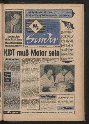 Betriebszeitung 'WF-Sender', Nr.45/1962 (15. November 1962)