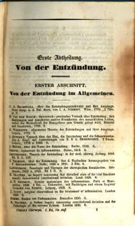 Handbuch der Chirurgie : zum Gebrauche bei seinen Vorlesungen, Bd. 1, Abth. 1