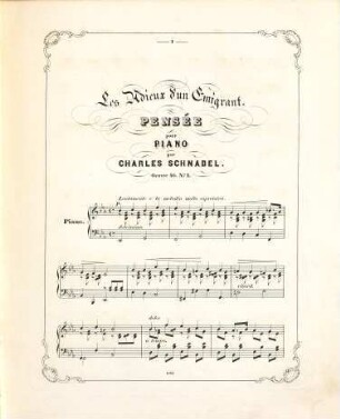Pensées musicales : pour piano ; oeuvre 46, 1. Les adieux d'un emigrant