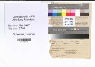 Entnazifizierung Heinrich Schmeink , geb. 17.04.1897 (Schlosser)