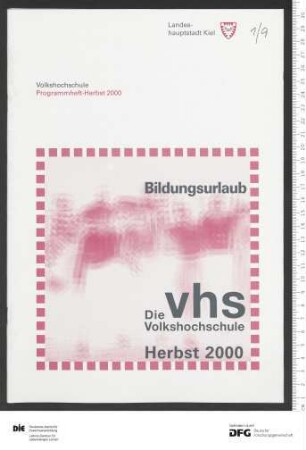 Programm für Bildungsurlaub 1. Semester 2000/2001
