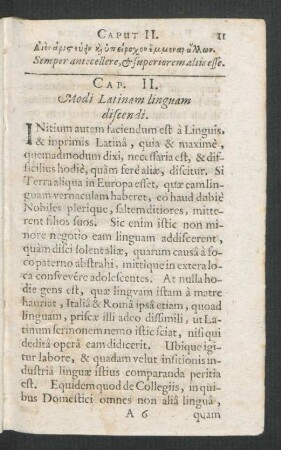 Cap. II. Modi Latinam linguam discendi.