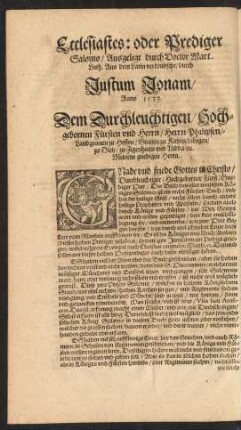 Ecclesiastes: oder Prediger Salomo ...