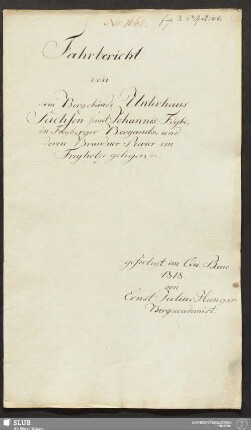 Fahrbericht von dem Bergebaeude Unterhaus Sachsen samt Johannes Fdgbe., in Freyberger Bergamts- und deren Brandner Revier im Freyholze gelegen - 18.6334 4.