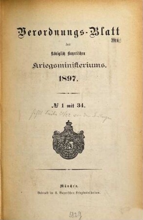 Verordnungs-Blatt. 1897