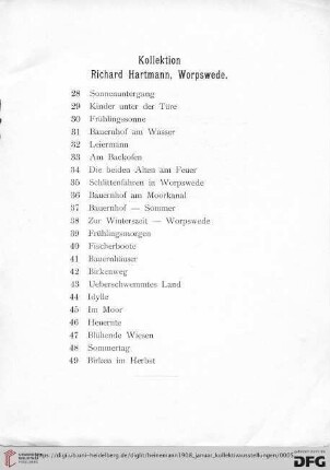 Kollektion Richard Hartmann, Worpswede